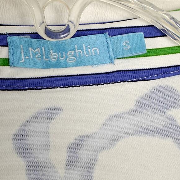 J McLaughlin Catalina Cloth Tunic Top Size Small Blue Coral Print Beach Coastal - Picture 5 of 9